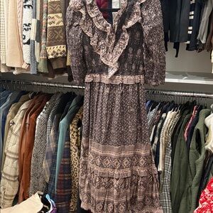 Sea New York Black and Pink Midi Dress